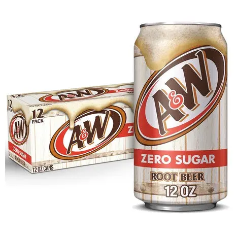 36 Cans A&W Zero Sugar Root Beer Soda 1