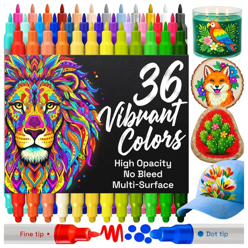 36-Count Kids Artistro Dual-Tip Acrylic Paint Markers 1