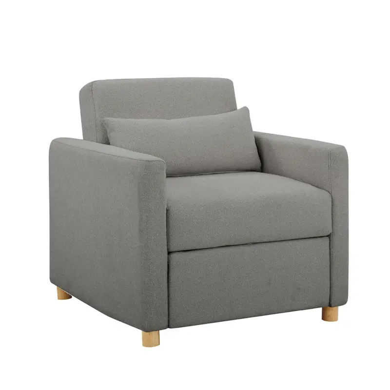 36" Polyester Boucle Fabric Comfort Convertible Accent Chair 1