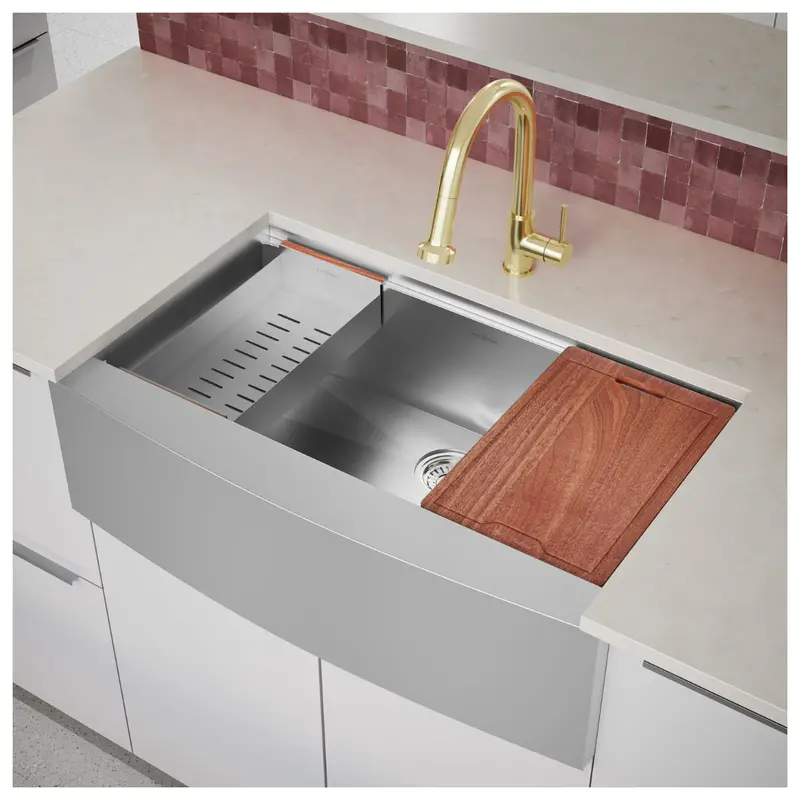 36 X 22 Single Basin Apron Kitchen Workstation Sink 1