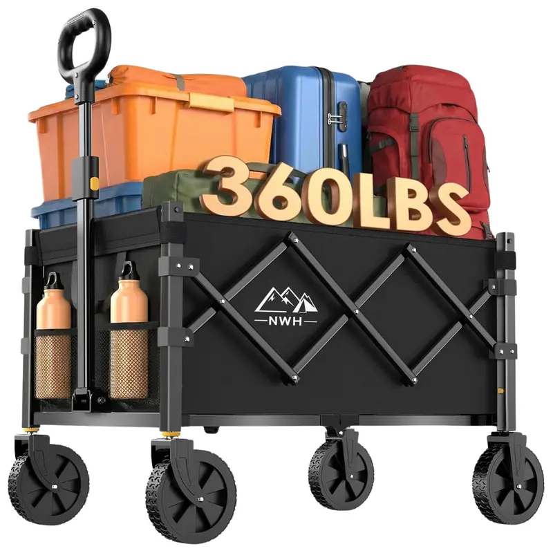 360 Lbs Foldable Heavy Duty Collapsible Wagon Cart With Wheels 1