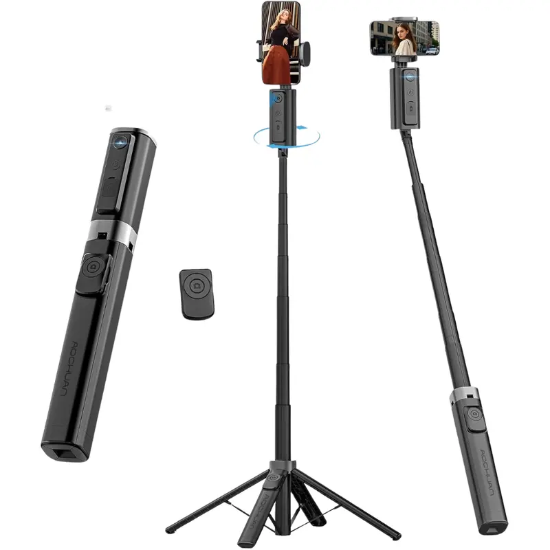 360 Rotating Selfie Stick With Gesture Control 1