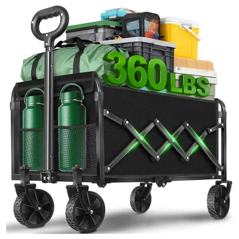 360Lb Foldable Collapsible Wagon Cart With All-Terrain Wheels 1