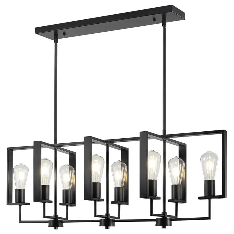 37.8" Kitchen Island Lighting Fixture Modern Black Pendant Lights 1