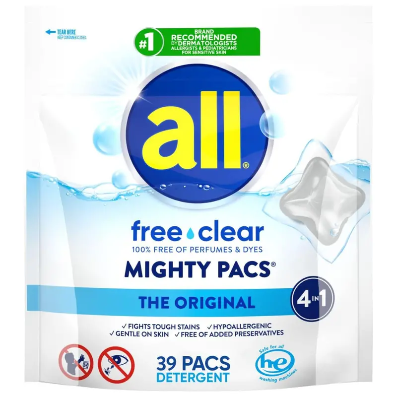 39-Count All Free & Clear Laundry Detergent Mighty Pacs (Original) 1