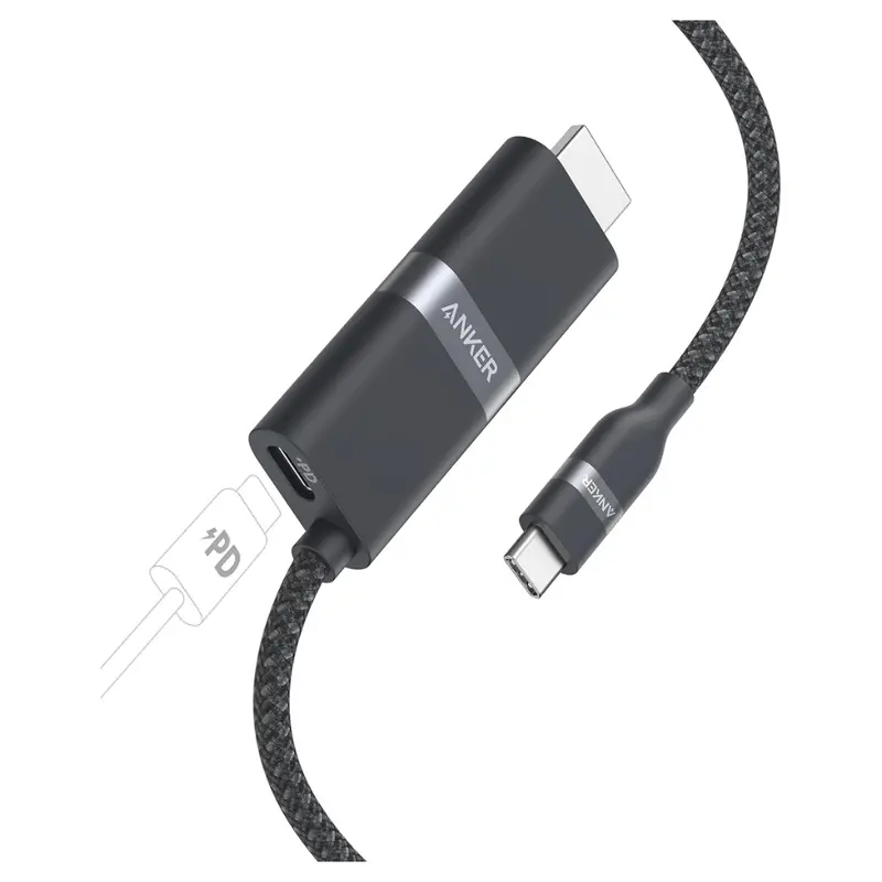 3Ft Nano Usb C To Hdmi Cable Adapter W/ 140W Fast Charging Port 1