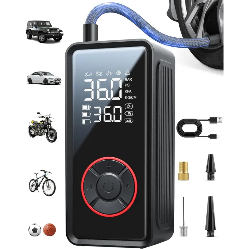 3X Faster Inflation Air Pump With Led Light 1