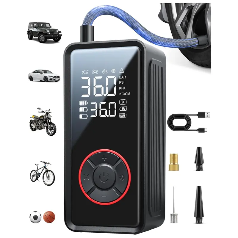 3X Faster Inflation Air Pump With Led Light 1