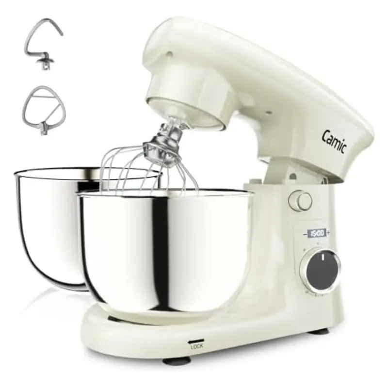 4.2Qt + 5.3Qt Two Bowls Electric Food Mixer, 10 Speeds 1