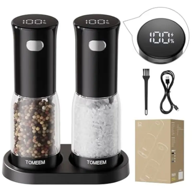 4.5-Oz Rechargeable Electric Salt & Pepper Grinder Set 1