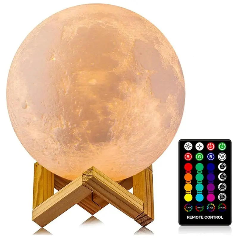 4.8" Logrotate 16 Colors Led Moon Light Night Lamp W/ Stand & Remote 1