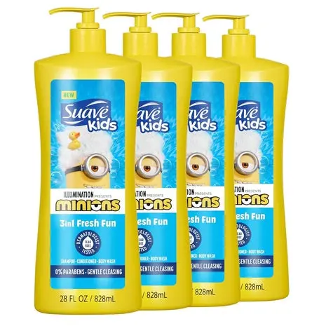 4 Bottles Suave Kids Minions 3-In-1 Shampoo 1