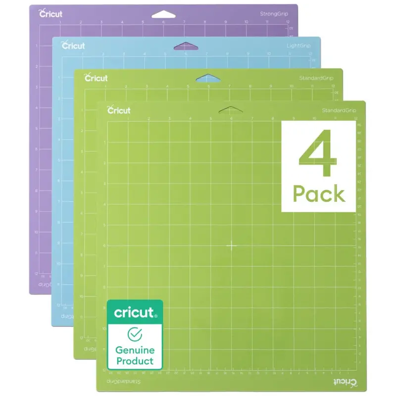 4-Count 12" X 12" Cricut Standard & Stronggrip Cutting Mat Variety Pack 1