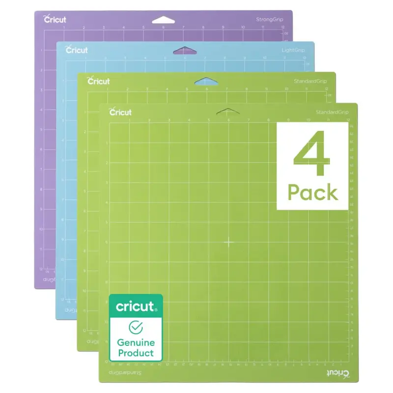 4-Count 12" X 12" Cricut Standard & Stronggrip Cutting Mat (Variety Pack) 1