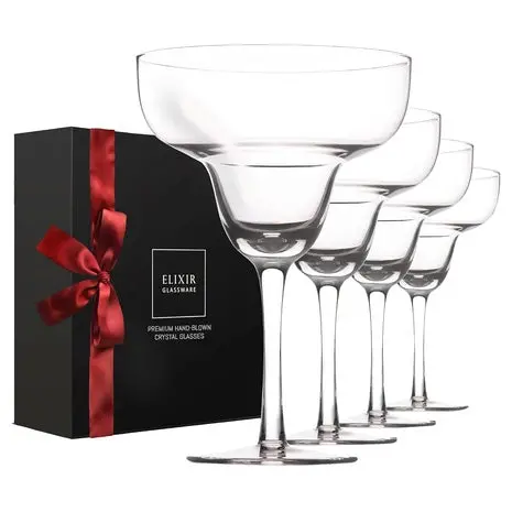 4 Crystal Margarita Glasses 1