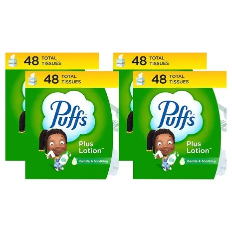 4 Cube Boxes Puffs Plus Lotion Facial Tissues 1