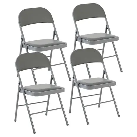4 Folding Chairs With Padded Cushions 1