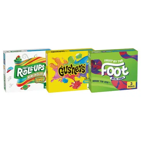 4 Fruit Roll-Ups, 3 Fruit By The Foot Mini Or 3 Gushers Mini Pouches 1