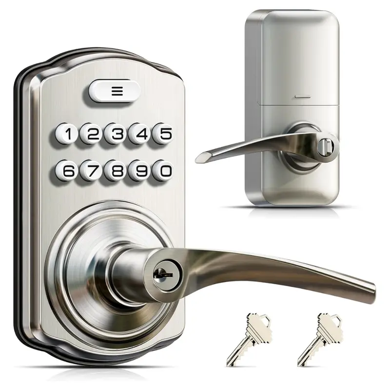 4-In-1 Keyless Entry Door Lock With Code & Handle 1