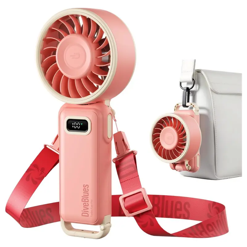 4-In-1 Usb-C Rechargeable Portable Turbo Fan With Carabiner Clip (Various) 1