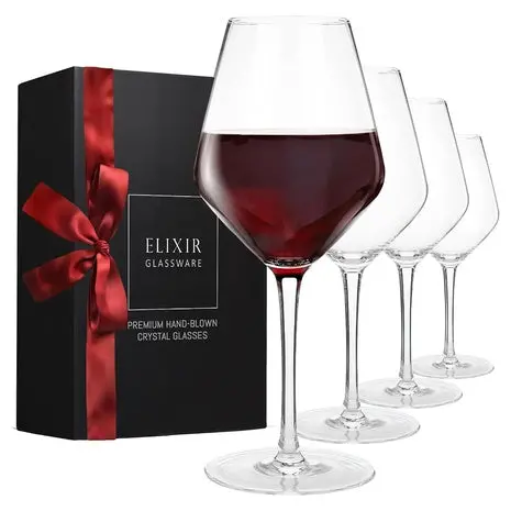 4 Large Red Wine Glasses 1