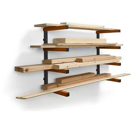 4-Level Wall Mount Wood Storage Organizer Rack 1