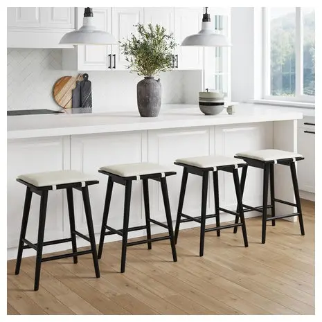 4 Nathan James Counter Height Wooden Barstools 1