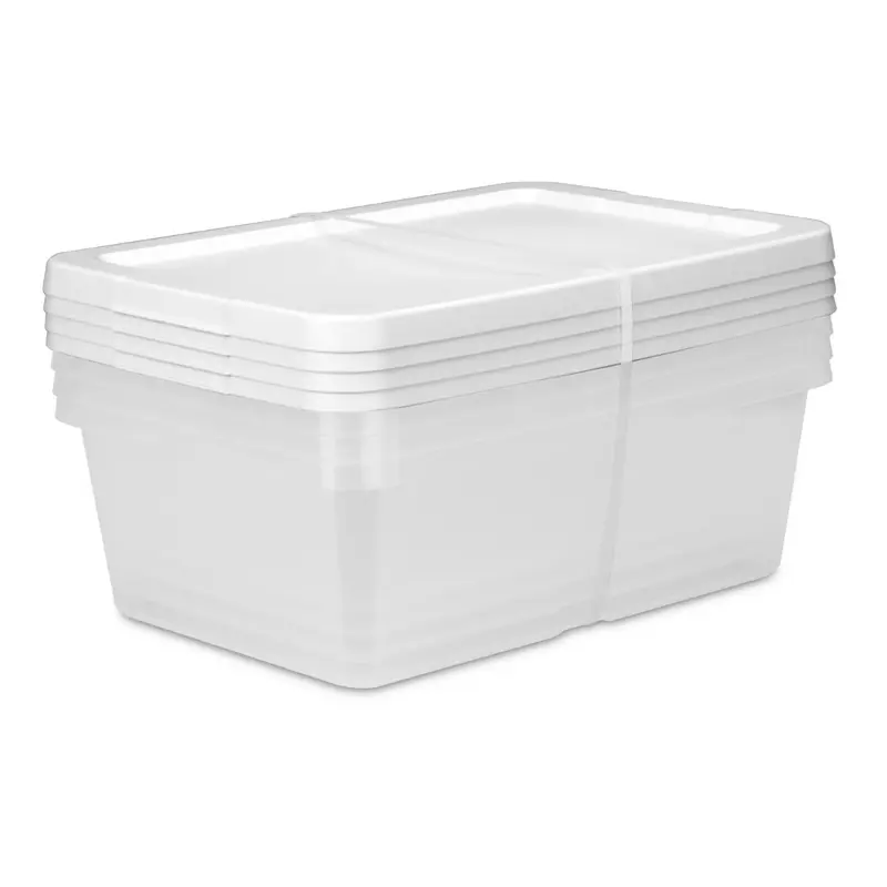 4-Pack 12 Quart Sterilite Small Storage Bin With Snap-On Lid 1