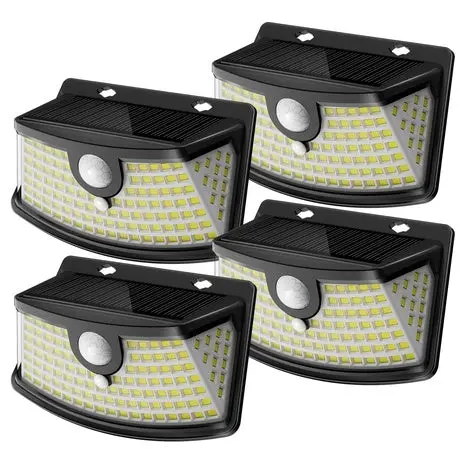 4-Pack 120 Led Solar Motion Sensor Lights 1