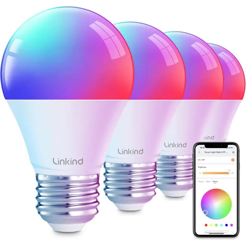 4-Pack 2.4Ghz Linkind Smart Light Bulbs Work With Alexa & Google Home 1