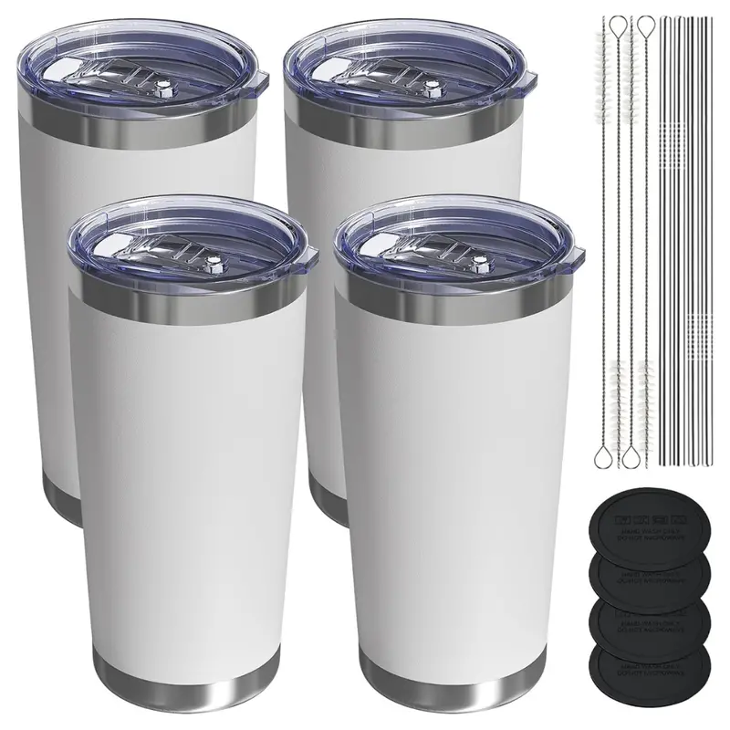 4-Pack 20Oz Leakproof Travel Coffee Tumbler With Lid And Straw 1