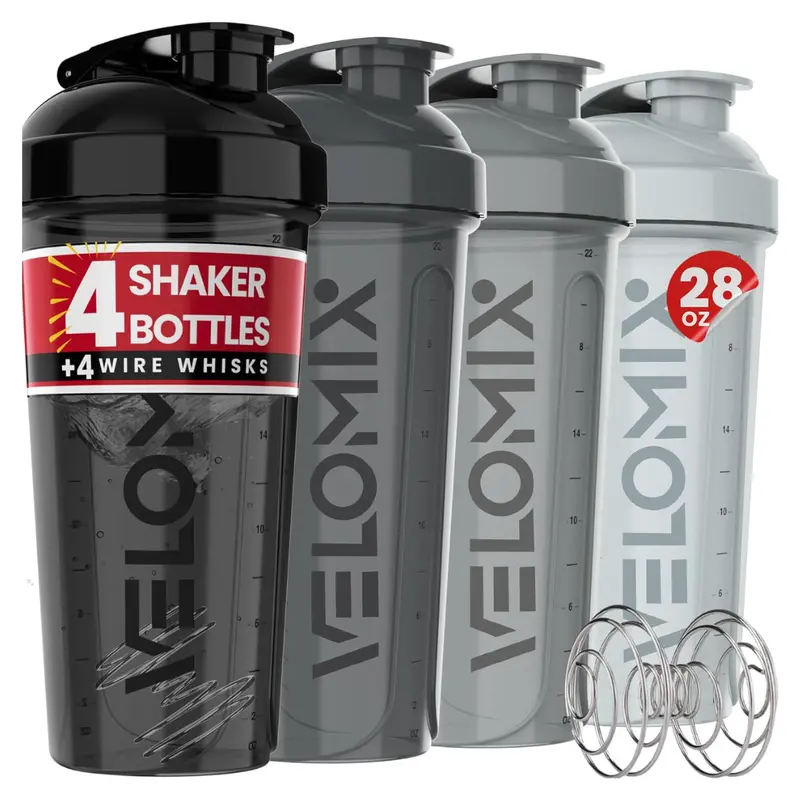 4-Pack 28-Oz Leak Proof Protein Shaker Bottles 1