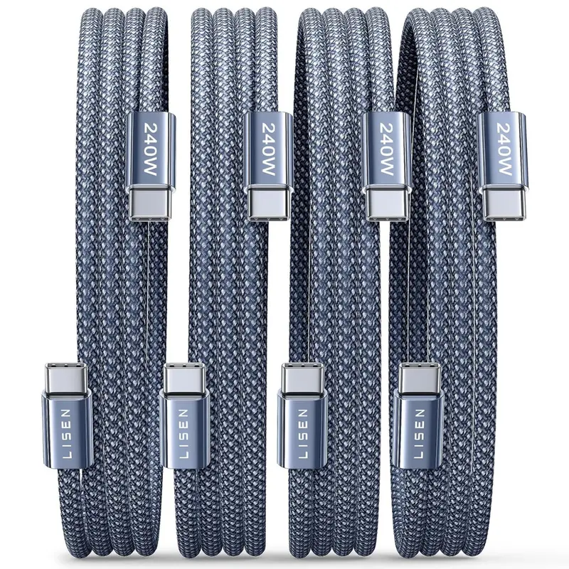 4-Pack 6.6Ft Lisen 240W Usb-C To Usb-C Braided Charger Cables 1