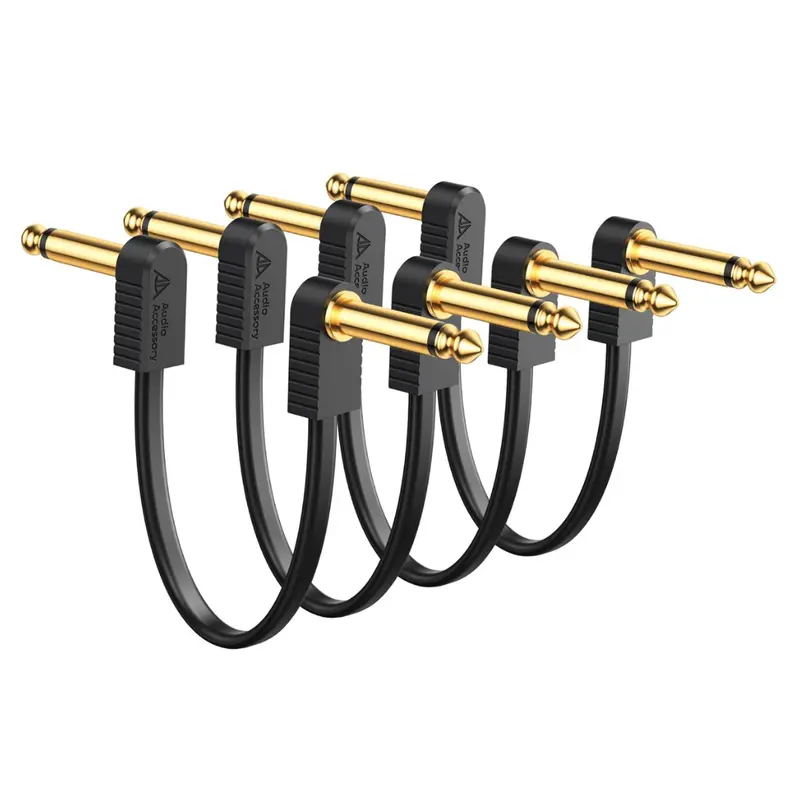 4-Pack 6" Kevlar Reinforced Guitar Pedal Cables 1