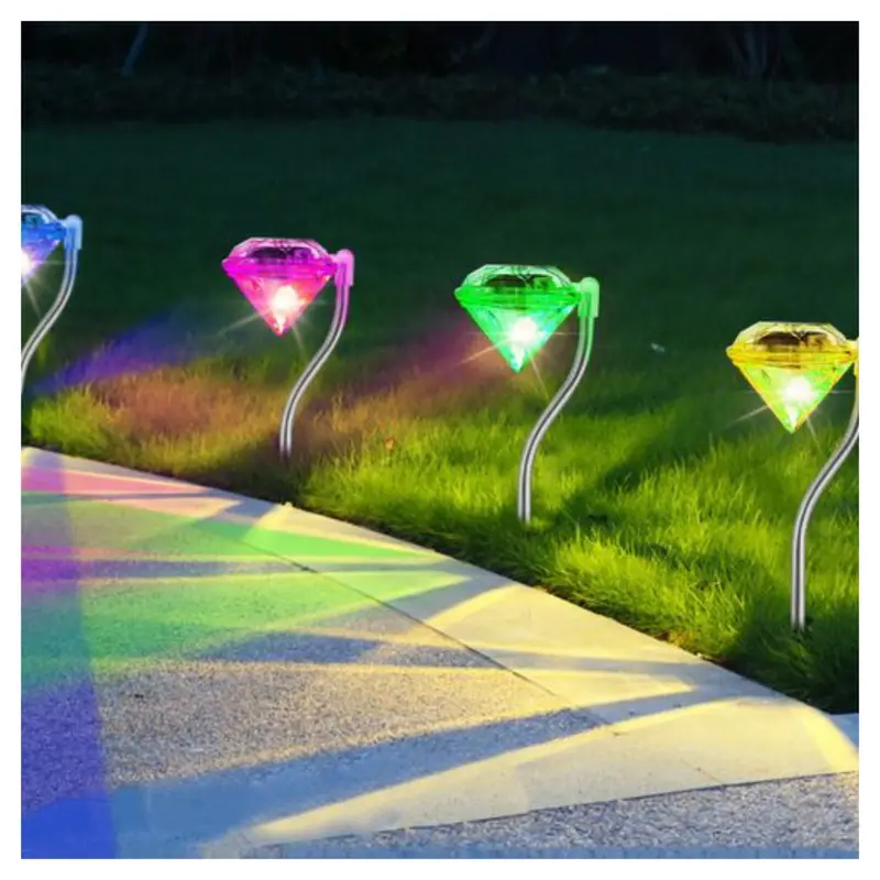 4-Pack 7-Color Diamond Led Changing Solar Garden Light 1