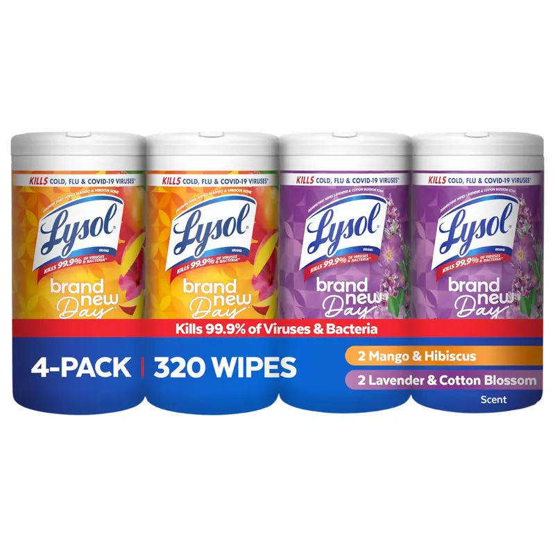 4-Pack 80-Count Lysol Disinfectant Wipes Bundle (Mango + Lavender) 1