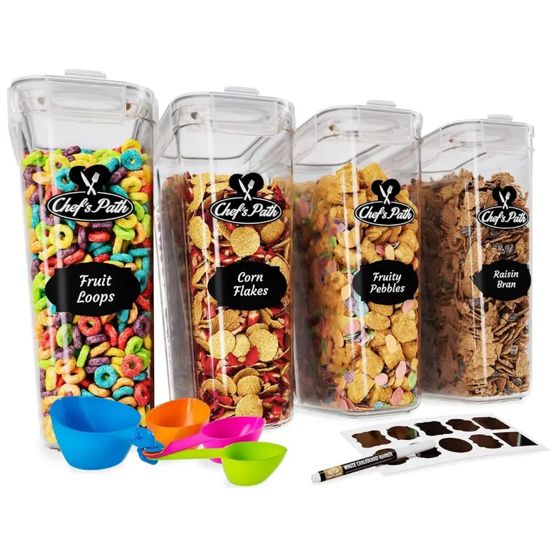 4-Pack Chef's Path Bpa-Free Storage Box With Spoons And Marker 1