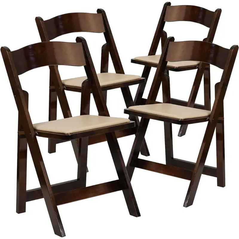 4-Pack Flash Furniture Hercules Series Fruitwood Wood Folding Chairs 1