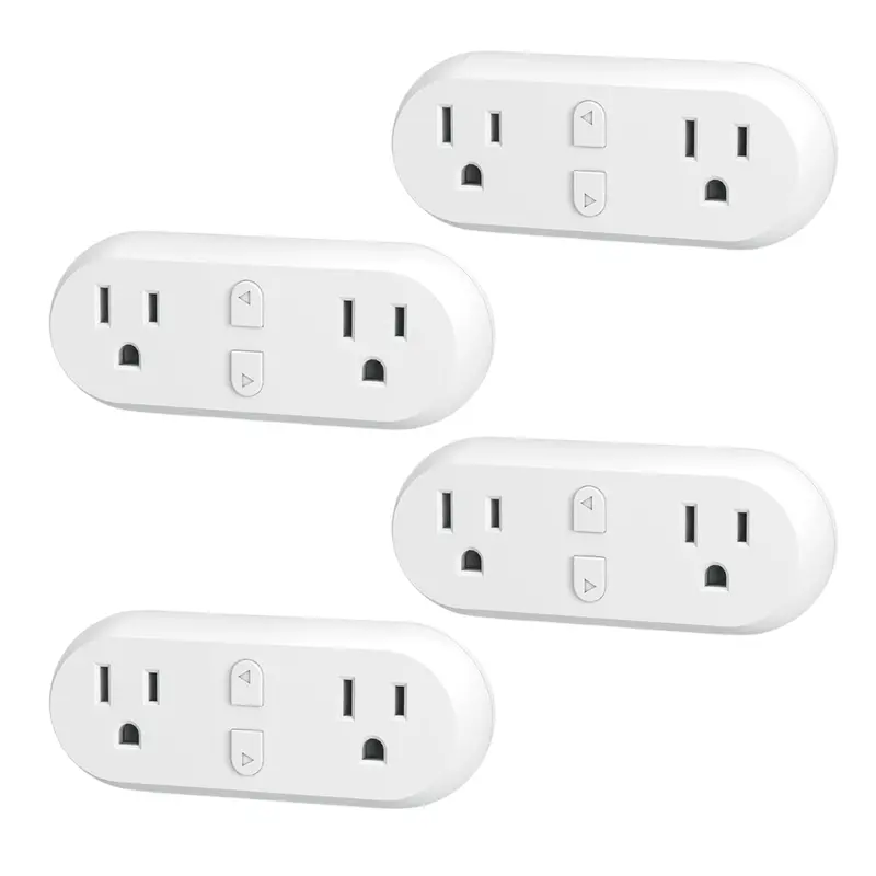 4-Pack Hbn 15A Wifi Dual Socket Smart Plugs 1