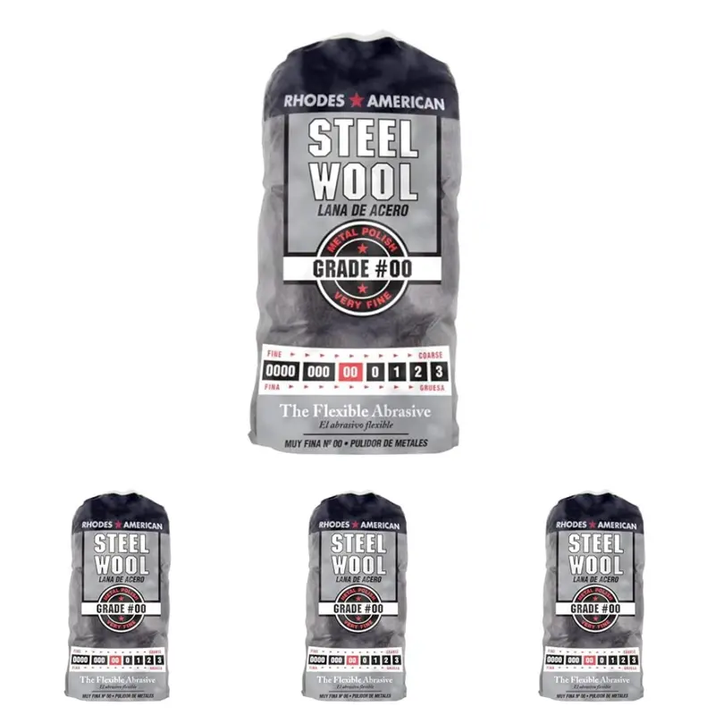 4-Pack Homax Rhodes American Metal Polishing Steel Wool 1