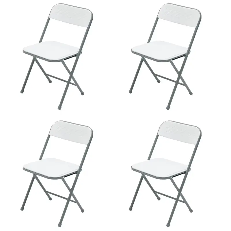 4-Pack Mainstays Resin Folding Chair (White Or Black) 1