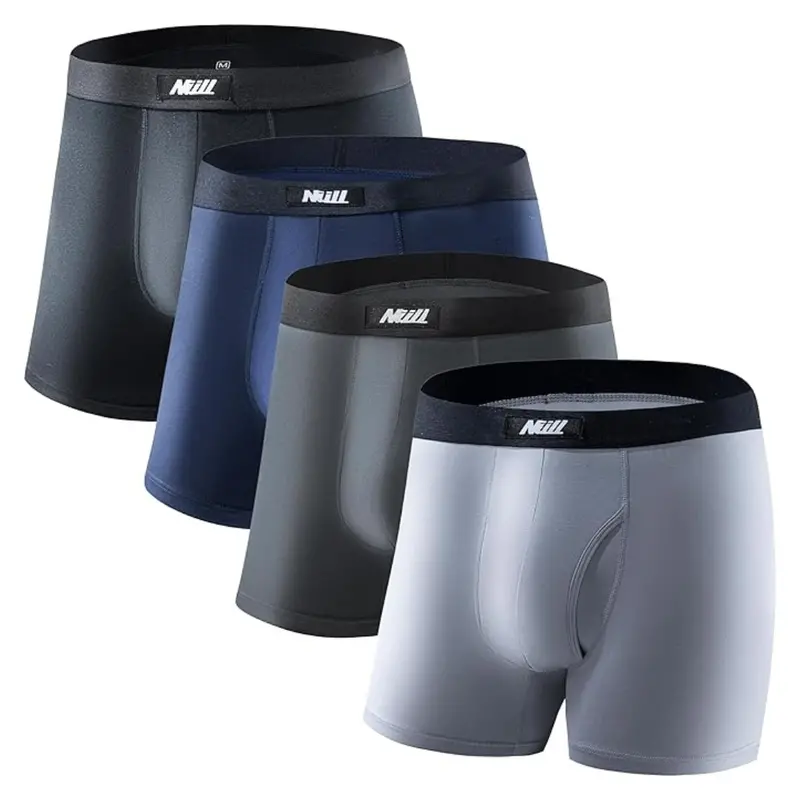 4-Pack Men's Modal Microfiber Trunks With Fly 1