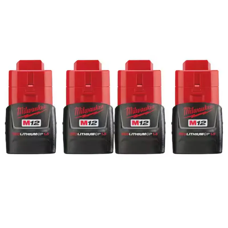 4-Pack Milwaukee M12 12-Volt 1.5 Ah Lithium-Ion Compact Battery 1