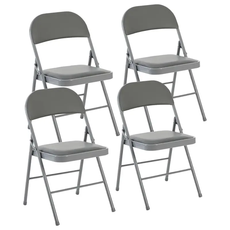 4-Pack Pu Leather Portable Folding Dining Chiars Set 1