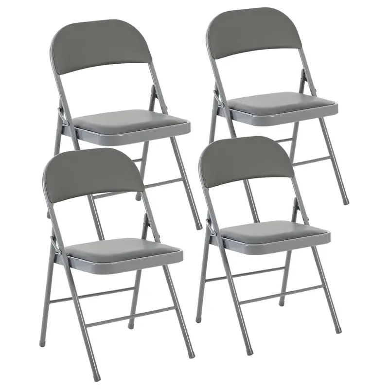 4-Pack Pu Leather Portable Folding Dining Chiars Set 1