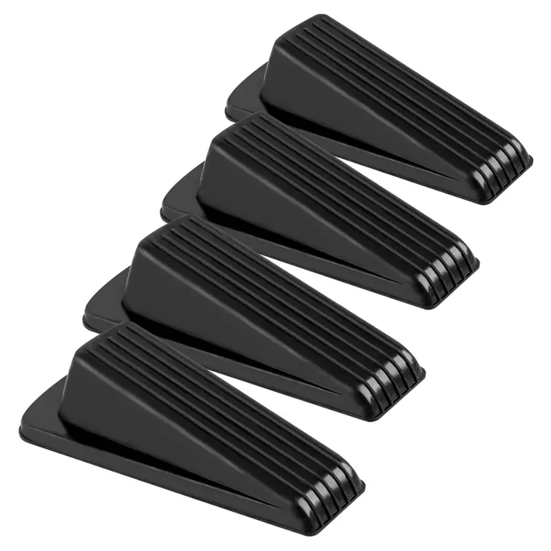 4-Pack Stackable Wedge Design Rubber Door Stoppers 1