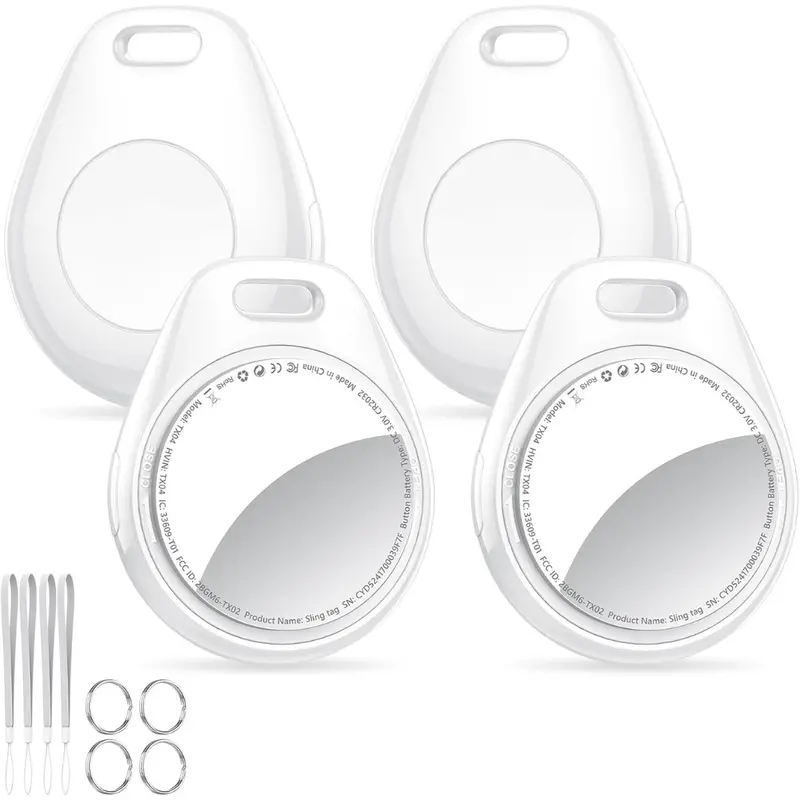 4-Pack Tukio Apple Mfi Certified Air Tracker Tags W/ Apple Find My 1