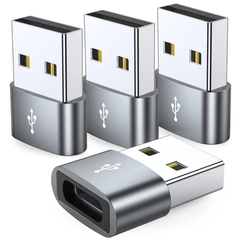 4-Pack Usb-C To Usb-A Charger Cable Converter 1