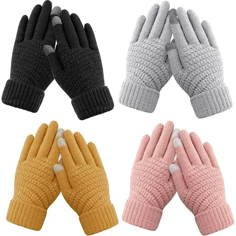 4-Pairs Women's Warm Soft Touchscreen Winter Gloves 1