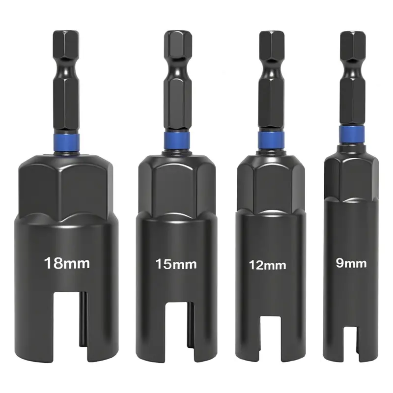 4-Piece 1/4" Hex Shank Wing Nut Driver Bit Set 1